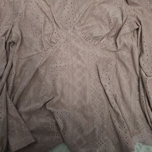 SHEIN Pink Eyelet Long Sleeve Top